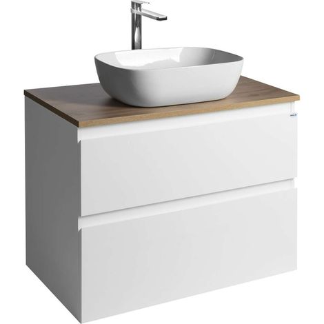 Aqualine Altair - Mobile lavabo 60x78x45 cm, 2 cassetti, bianco/rovere emporio AI280-02