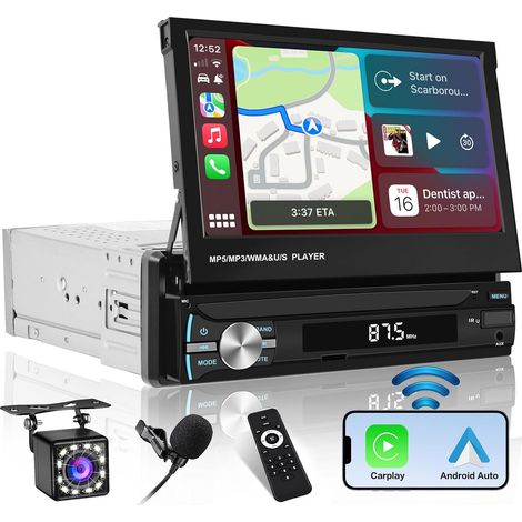 7" 1 DIN Car Radio with Bluetooth FM Backup Camera (1/5)
