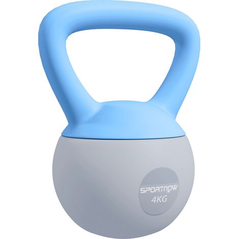 4KG Soft Kettlebell-Kettlebell with Non-Slip Handle for Home Gym-Weight Lifting-Strength Training-Light Blue/Grey (1/5)