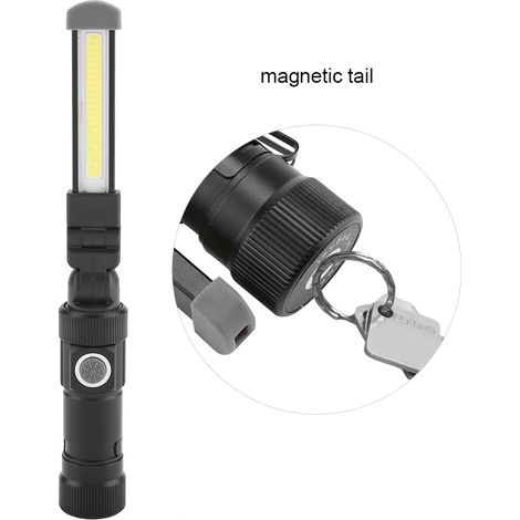 Lampe de secours COB 6W+1W USB rechargeable, torche LED portable avec aimant arrière pour travaux (1/5)