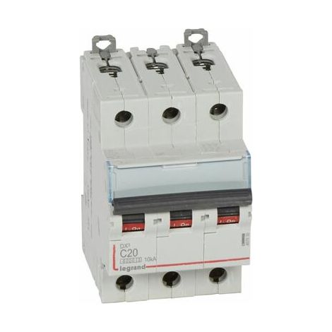 Disjoncteur DX³6000 10kA arrivée haute et départ bas à vis 3P 400V - 20A - courbe C - 407830