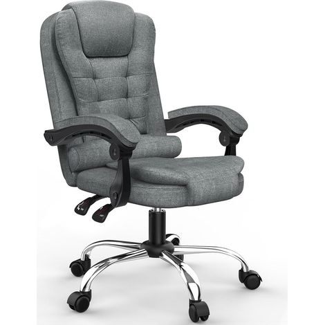 Desk Chair - Bigzzia Ergonomic Office Chair with support headrest - Gaming Chair with Tilt Function - Computer Chair - Dark gray (1/5)