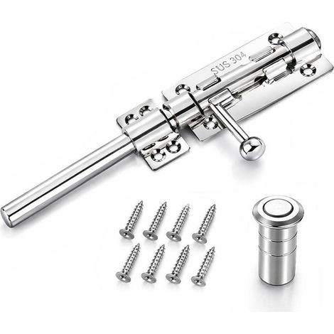 Türriegel Edelstahl 304, 30cm, mit Vorhängeschlossloch, rostfrei