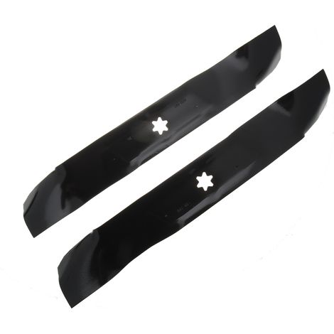 Jardiaffaires – Jeu de 2 lames mulching 96,5cm – Adaptables MTD – Fixation étoile 6 pointes – Coupe nette pour tondeuse autoportée