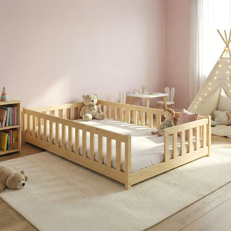 Letto a terra 120x200 con rete a doghe Théa Bois