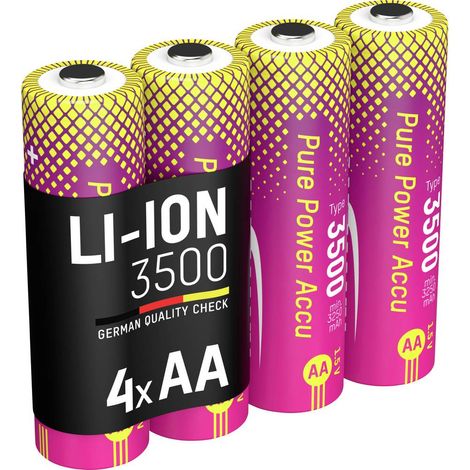 Ansmann Li-Ion Akku Mignon AA Typ 3500 (min. 3200 mAh) Kit batterie ricaricabili Li-Ion 3250 mAh 1.5 V 1 pz.