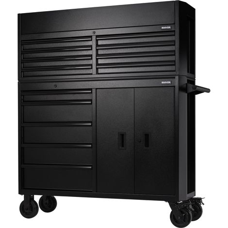 Draper 24249 BUNKER 13 Drawer Combined Roller Cabinet and Tool Chest, 52"", Black
