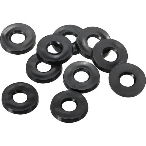 M5 Rondelle Plate Caoutchouc 5mm x 11mm, 1,6mm Épais Noir 40Pcs (1/5)