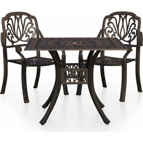 Maison Exclusive - 3-tlg. Bistro-Set Aluminiumguss Bronzen (1/5)