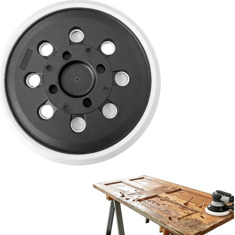 Plateau de Ponçage 125 mm Compatible Bosch PEX 300 AE/400 AE, Plateau Ponceuse Excentrique en PU avec 8 Trous d’Aération pour Ponçage Propre et Efficace, Facile à Installer et Durable (1/5)