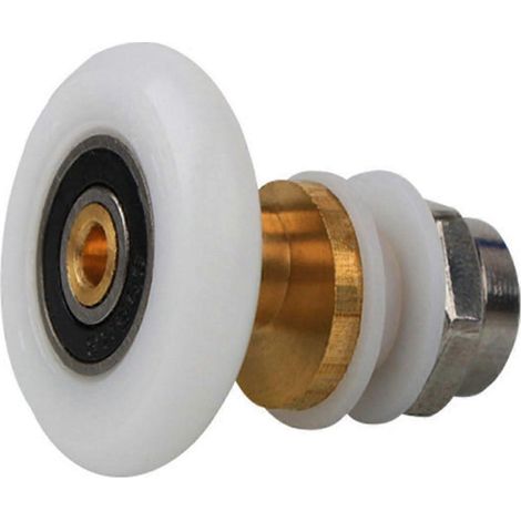 Roulettes de porte de douche (lot de 4) en acier inoxydable, 23 mm, compatibles avec les systèmes de portes de douche en verre. (1/5)