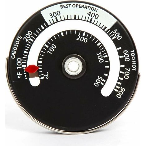 Poêle magnétique poêle à bois thermomètre cheminée moniteur de température jauge pour conduit de fumée brûleur à bois barbecue (1/5)