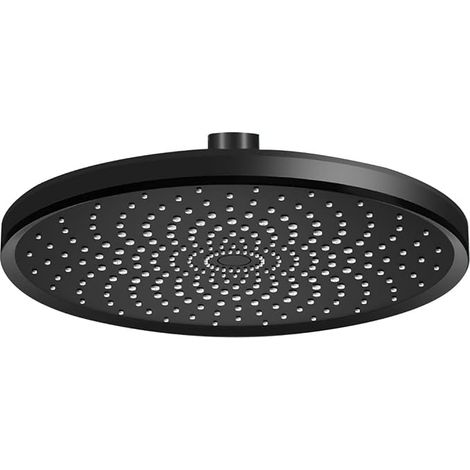 Soffione doccia quadrato pressurizzato da 25 cm, con ugello in silicone anti-intasamento monoblocco (nero) (1/5)