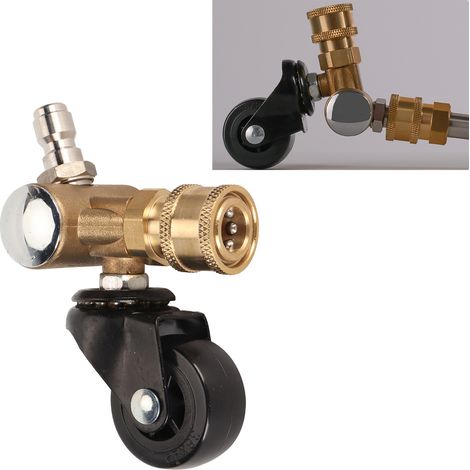 Adaptateur à connexion rapide 1/4" pour pistolet de nettoyage haute pression et nettoyeur de châssis routier avec roue universelle. (1/5)