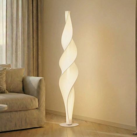 [GEBRAUCHT] B-Ware Lucande Stehleuchte Stehlampe Led Weiß Dimmer Novelle Designer Wohnzimmer