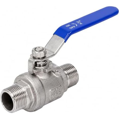 3/4" DN20 Vanne à Bille Acier Inox 304 NPT, Male Male (1/5)