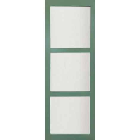 Porta scorrevole in Verde Cappotto Ral 6021 -Vetro 3 vetri H204 x L83