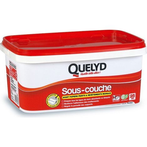 Sous-couche opacifiante 2,5L – Pour murs absorbants et bloqués – Renforce l'adhérence des revêtements – Conçu sans solvant – Quelyd