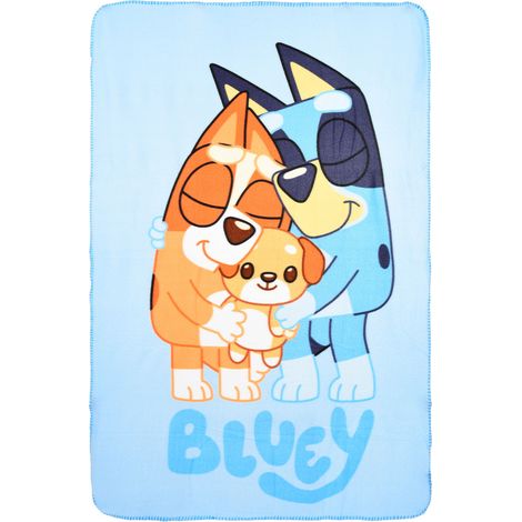 BLUEY COUVERTURE DOUILLETTE POUR ENFANT - 100 X 150 CM - MOTIF MOELLEUX - COUVERTURE EN POLAIRE DOUCE POUR GARÇONS ET FILLES (1/3)