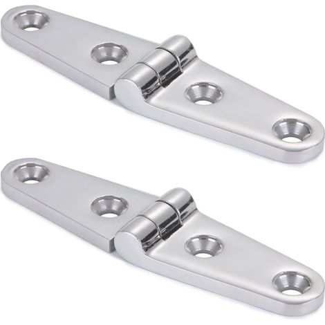 Stainless Steel Door Hinge Mirror Polished Furniture Hinges for Marine Boat Hinges SUS316 101.5mm26mm 2pcs (1/4)