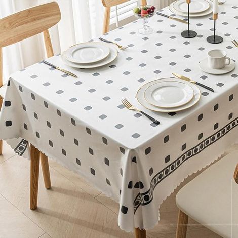 Mantel de fiesta de plástico PVC impermeable de 120 x 120 cm, fácil de limpiar y con funda protectora para mesas. (1/5)