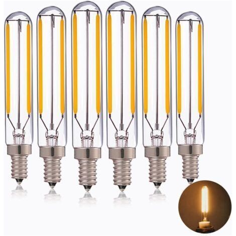 2W tubulaire LED ampoule à incandescence,T20/T6 Edison LED longue suspension d'éclairage 20w remplacement Incandescent Blanc Chaud 2700K Vintage E14 Candelabra base non graduables 5 Pack (1/5)