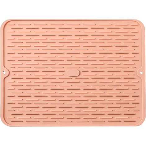 Tapis d'égouttage en silicone, tapis égouttoir pour plan de travail, tapis d'évier antidérapant en silicone