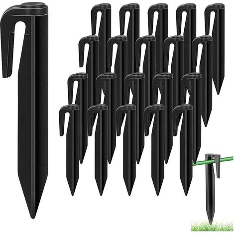 Piquets de terre pour robot tondeuse – Lot de 20 clous de 8,5 cm – Plastique résistant aux intempéries – Fixation câble pelouse (1/5)