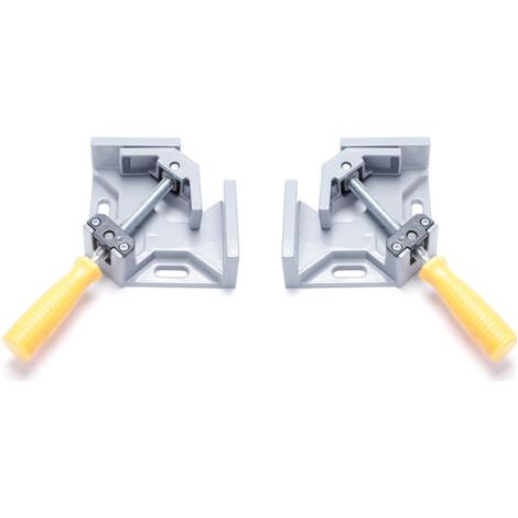 2 Pcs Serre Joint Angle 90 °, Etau D'angle Alliage d'Aluminium  Pince de Soudage d'angle avec mâchoire pivotante réglable, pour Outils Menuisier, Soudage de Charpentier (Gris) (1/5)