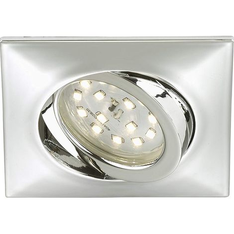 BRILONER - FARETTO DA INCASSO LED 1X5W 400LM IP23 ORINTABILE QUADRATO CROMO (1/2)