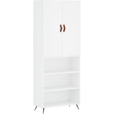 Aparador cómoda mueble de almacenaje organizador cocina salón salón alto 695 x 34 x 180 cm madera de ingeniería blanco 020032703