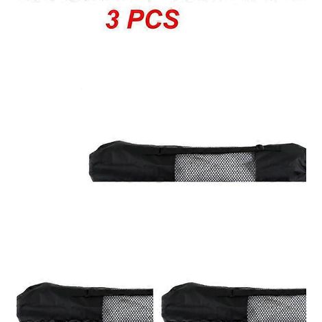 Sac de transport pour tapis de yoga (lot de 3) en nylon mesh avec sangle centrale réglable pour Pilates, fitness et musculation. (1/4)