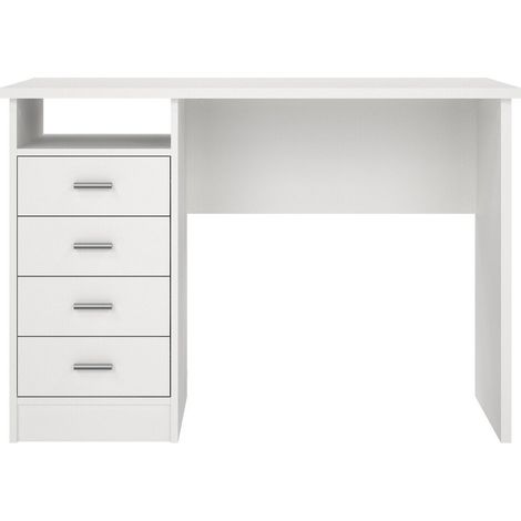 scrivania con 4 cassetti bianca, 110x76x48,5 cm (1/5)