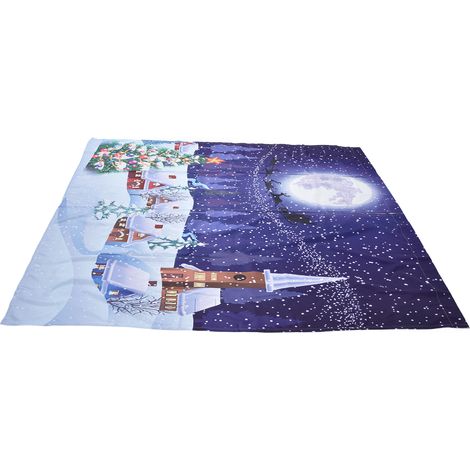 Rideaux de Noël Classique à Imprimé Traditionnel Hiver 170x200 cm pour Chambre et Salon