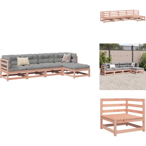 Salon de jardin 5 pcs bois massif sapin de douglas - Ensemble Salon De Jardin - Mobilier Extérieur - Canapé D'angle - Chaise Longue - Meubles En Bois (1/5)