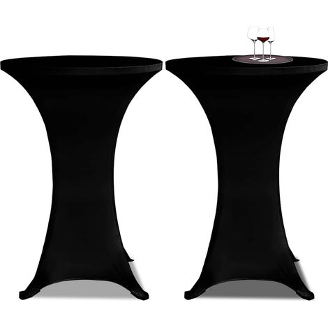 vidaXL 2 Manteles negros ajustados para mesa de pie - 70 cm diámetro (1/5)