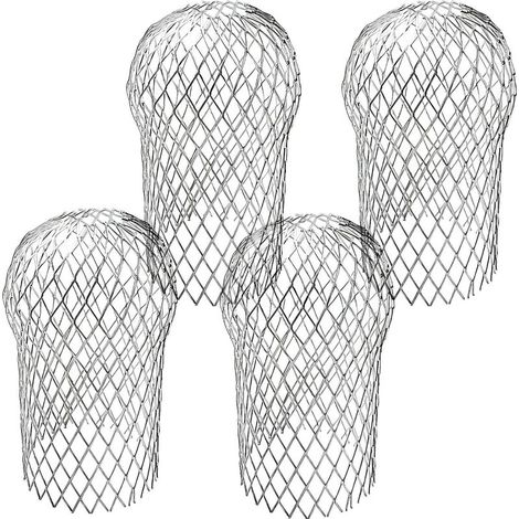 Ensemble de 4 protections pour descente de gouttière – Protection rétractable en aluminium pour descente de gouttière avec filtre à feuilles afin de prévenir efficacement les blocages.