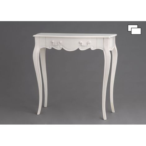Amadeus - Console galbée en acajou blanc cassé L80 cm Apolline (1/3)