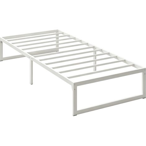 Cama metálica blanca con espacio de almacenamiento, somier de acero, 200 x 90 cm, HOMVRA (1/5)