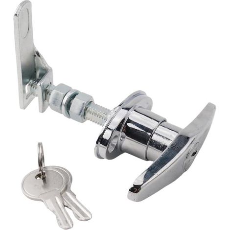 Manilla en T con cerradura para puertas de garaje - Aleación de zinc - Plateada (1/5)