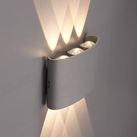 Applique Led Luce Calda Faretto 16 W Lampada Da Parete Esterno 6 Cob Es68gc (1/2)