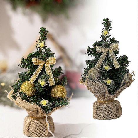 Mini sapin de Noël lumineux de 20 cm, décoration de Noël, petit sapin lumineux, mini sapin de Noël (1/5)