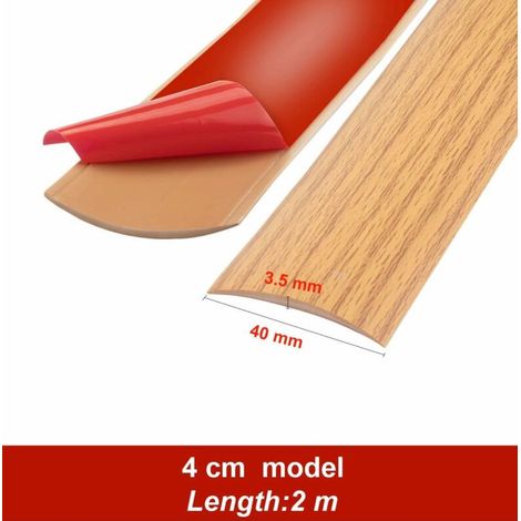 Bandes de seuil, Garniture de porte en moquette, Bandes de transition au sol, Séparateurs de porte de sol auto-adhésifs, Garniture de sol en stratifié plat (4 cm) (1/4)