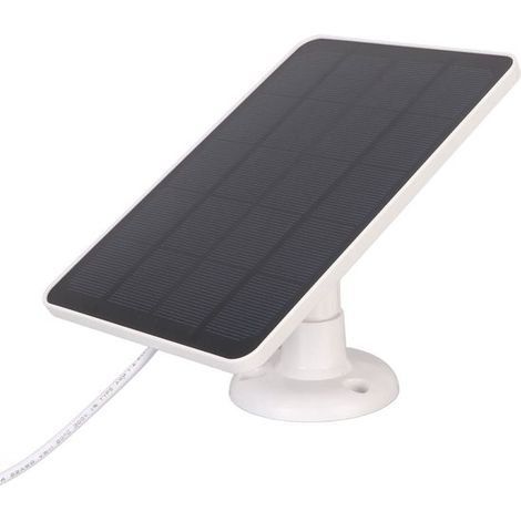 Allecto,Pannello solare per telecamera di sicurezza,Caricabatterie ricaricabile per telecamera,Impermeabile IP65,Bianco,Telecamera DC 5V (1/5)