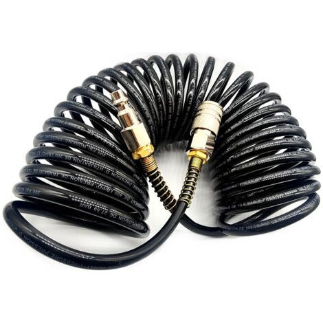 Tuyau à air comprimé en PU 7.5 m de long 5 mm ID x 8 mm AD avec raccords rapides 1/4" en Allemagne (1/4)