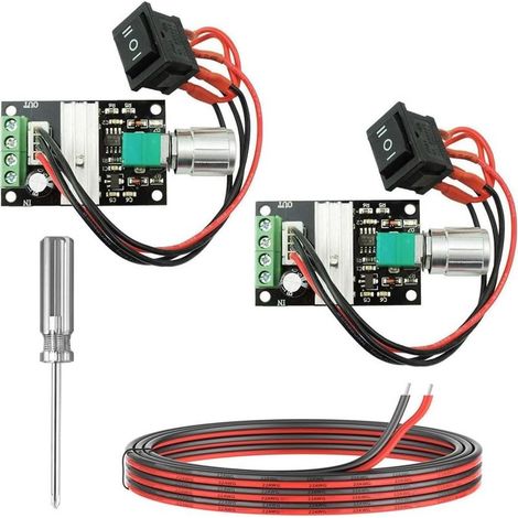 2pcs Regolatore di Velocità del Motore di CC, PWM Reversibile 6V-28V, Interruttore on / Off Per il Progetto Elettronico (1/5)