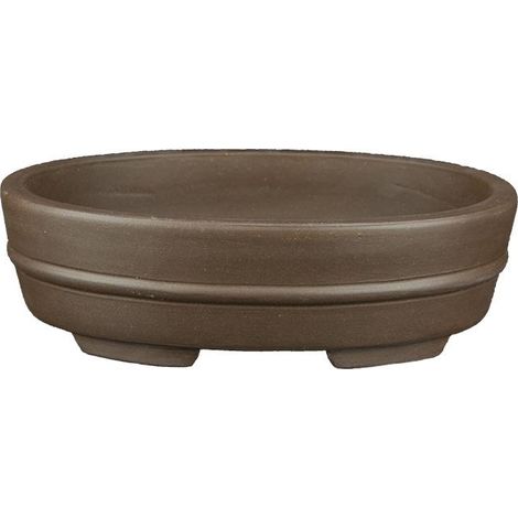Vaso per bonsai ovale in gres 18,5x14x4,5 cm - XM008