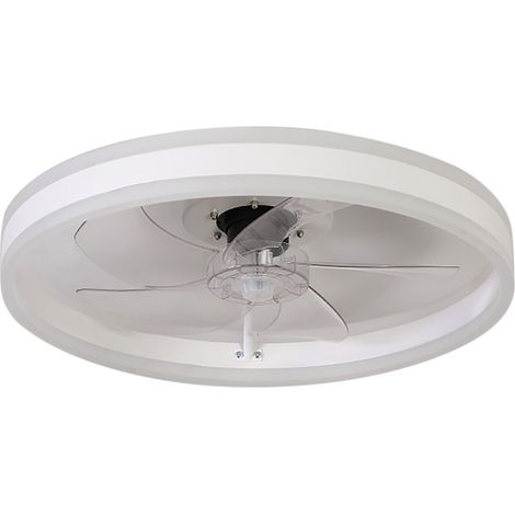 Ventilateur de plafond avec éclairage intégré, fréquence variable 3000/4000/6500K, intensité réglable en continu, silencieux, pour chambre à coucher, forme ronde, 110 V (1/4)