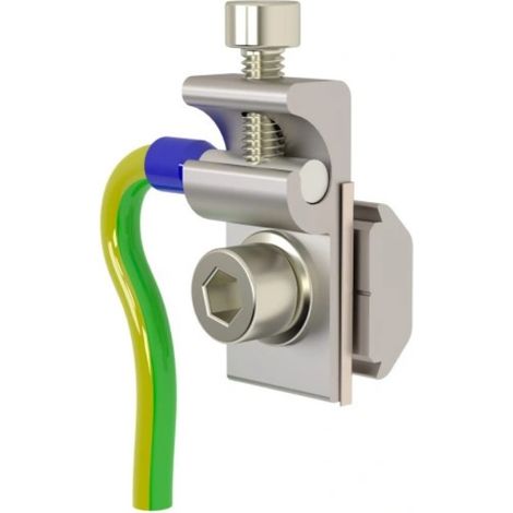 10 st. Erdungsklemme ZU-01 + T-Nut Alu Edelstahl Solar PV für Aluprofil Photovoltaik-Module