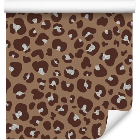 Papier peint imitation peau d'animal, orange, rouille, marron et gris, 50 x 1000 cm (1/5)